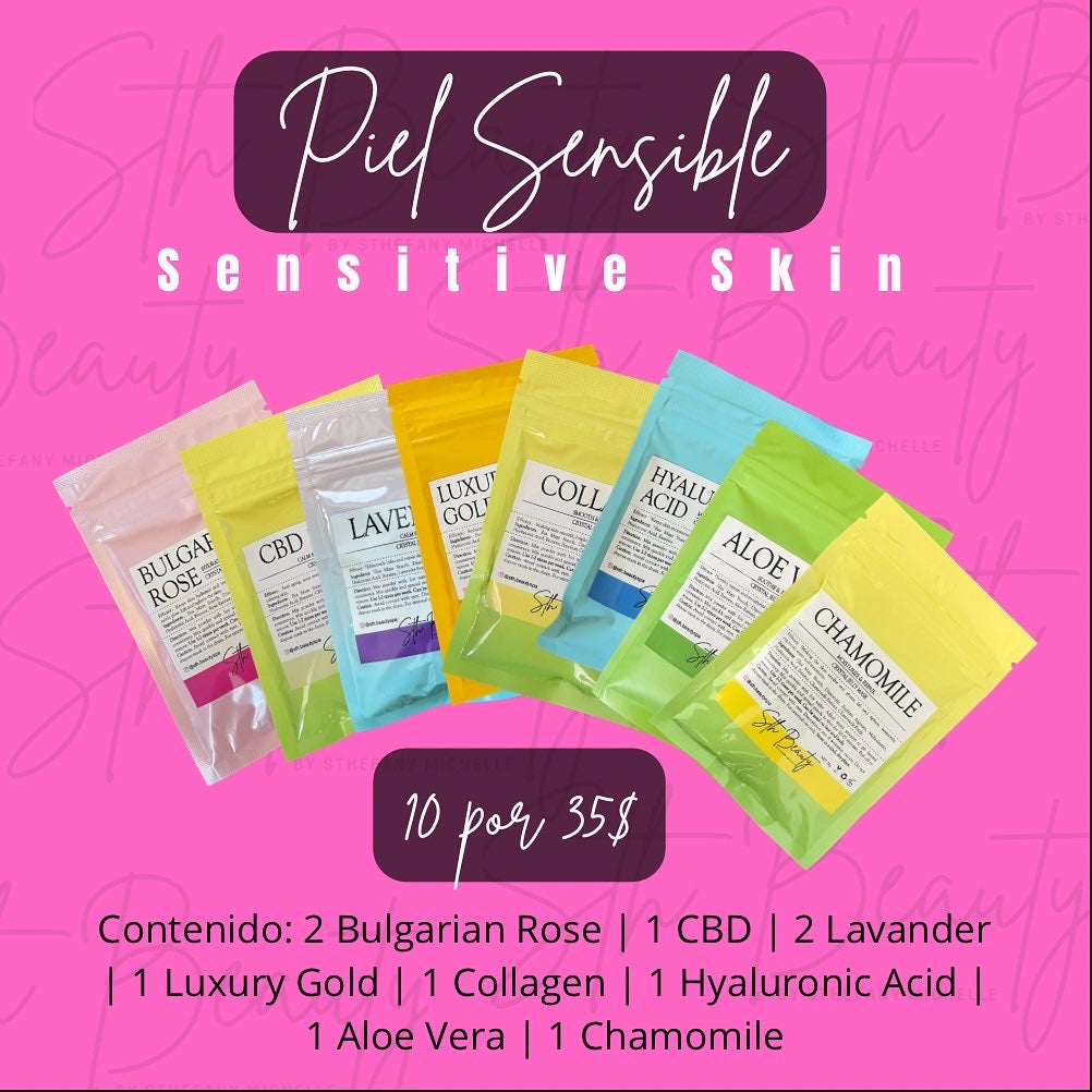 KIT 10 JELLY MASK PIEL SENSIBLE